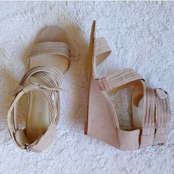 Nine West Shoes - NINE WEST | 'Ranford' Nude Wedge Sandals